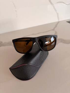 Vuarnet VL1308 0001 District Sunglasses Matte Black Polarized Brown Lenses